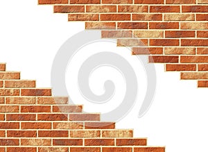 Old red brick wall texture background, orange stone block wall texture, rough and grunge surface as used for backdrop, wallpaper a