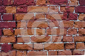 Old red brick wall texture background