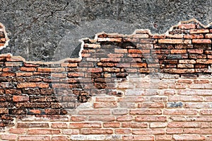 Old red bricks wall