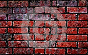 Old red bricks wall