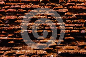 Old red bricks wall background