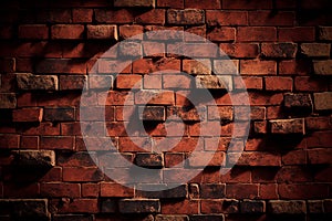 Old red bricks wall texture and background ai generated