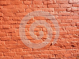 Old red brickwork background and texture