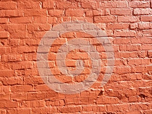 Old red brickwork background and texture