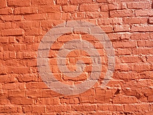 Old red brickwork background and texture