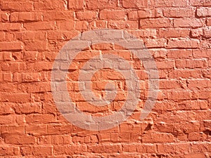 Old red brickwork background and texture