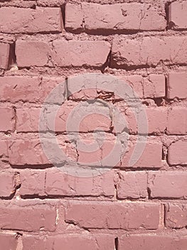 Old red brickwork background and texture