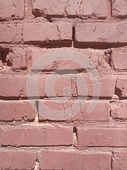 Old red brickwork background and texture