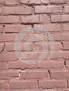 Old red brickwork background and texture