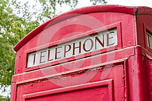 Old Retro Style Telephone Booth