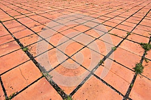 Old red brown brick floor pattern texture