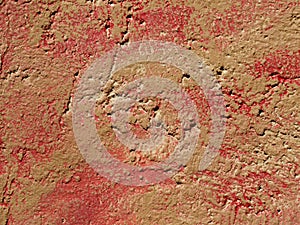Old red-brown wall with texture and stains