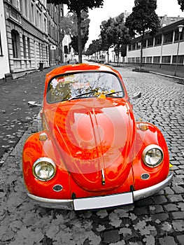 Old red car