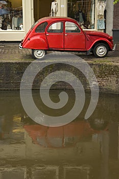 Old red car