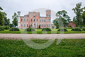 Old red castle in Lavia, Birini.