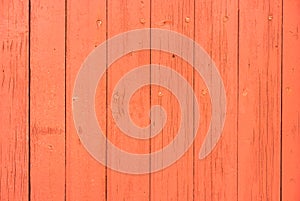 Old red colored wood wall planks background texture