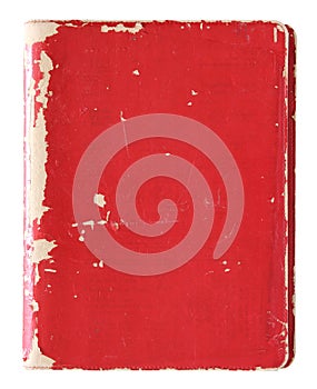 Old red cover book isolated