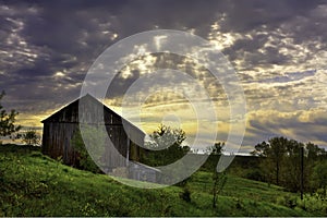 Old red dairy barn