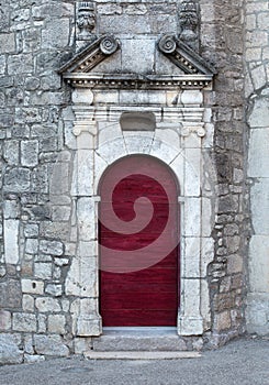 Old red door