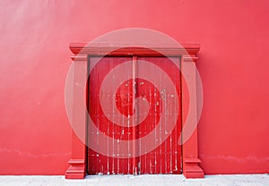 Old red door