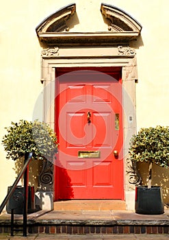 Old red door