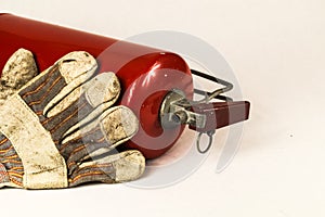 Old red fire extinguisher