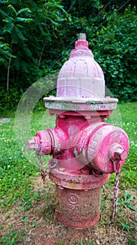 Old red fire hydrant