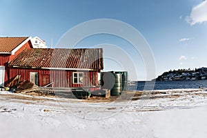 Old red fisherman house, Norway