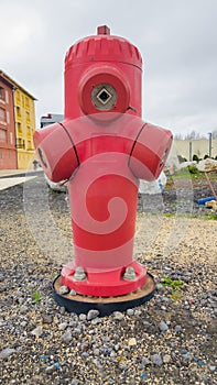 Old red French fire hydrant