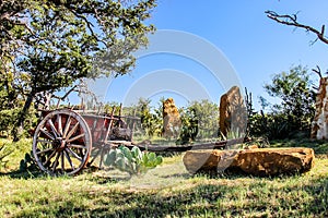 Old Red Horse Cart