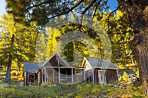 Old Red House in the Woods