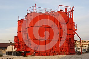 Old red iron machine