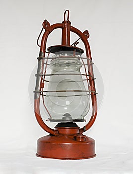 Old red kerosene lamp