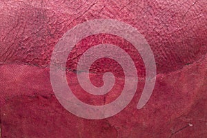 Old red leather texture or background