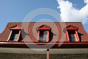 Old red mansard roof