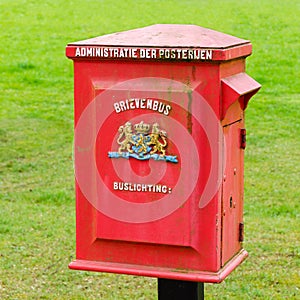 A old red metal postbox
