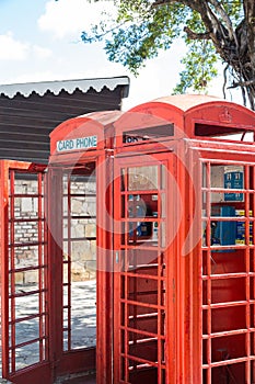 Old Red Phone Booths