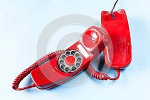 Old red phone off the hook