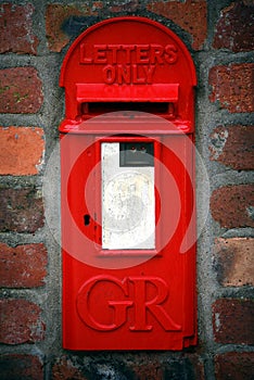 Old red post box