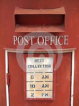 Old red post box