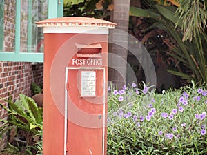 Old red post box