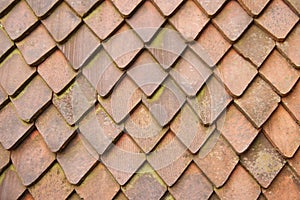 Old red roof tile background texture