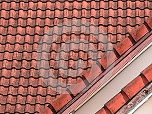 Old Red Roof Tiles Stacked