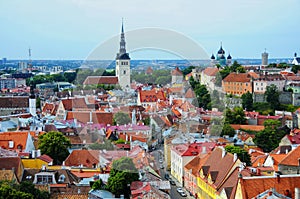 Old red roofs in Tallinn Estonia