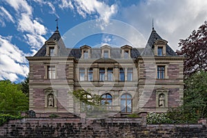 Old red sandstone building in black forest