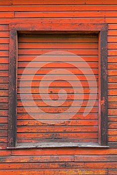 Old Red Storage Warehouse Door Wood Exterior