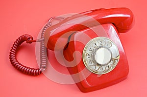 Old red telephone