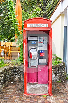 Old red Telephone booth