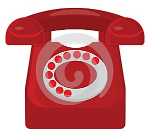 Old red telephone, icon