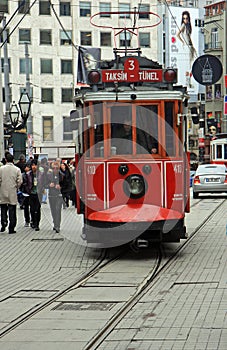 Red Trams of Istanbul,Turkey